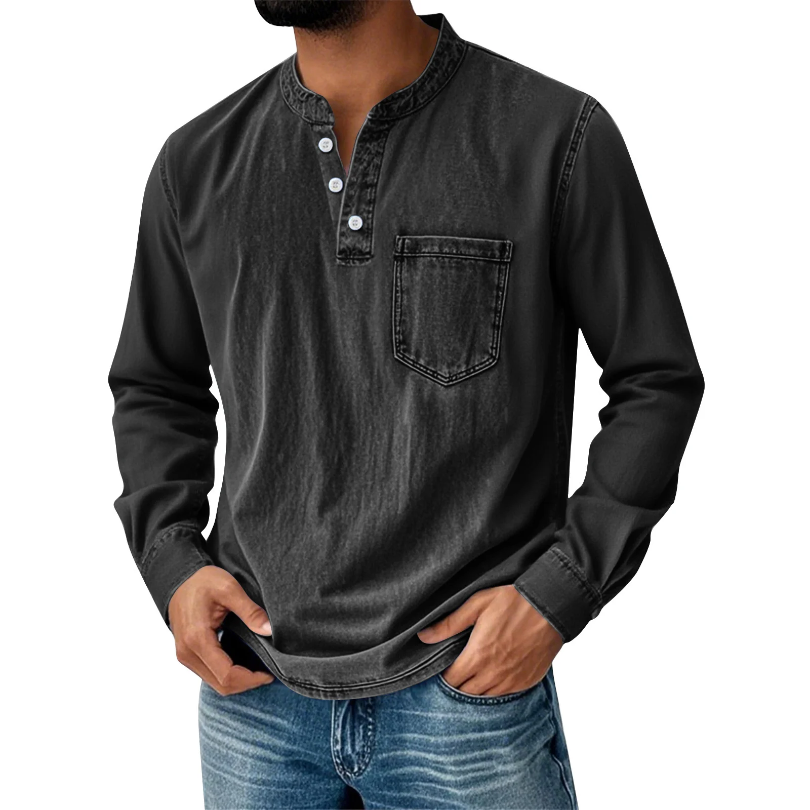 Mens Casual Front-button Top — image 7