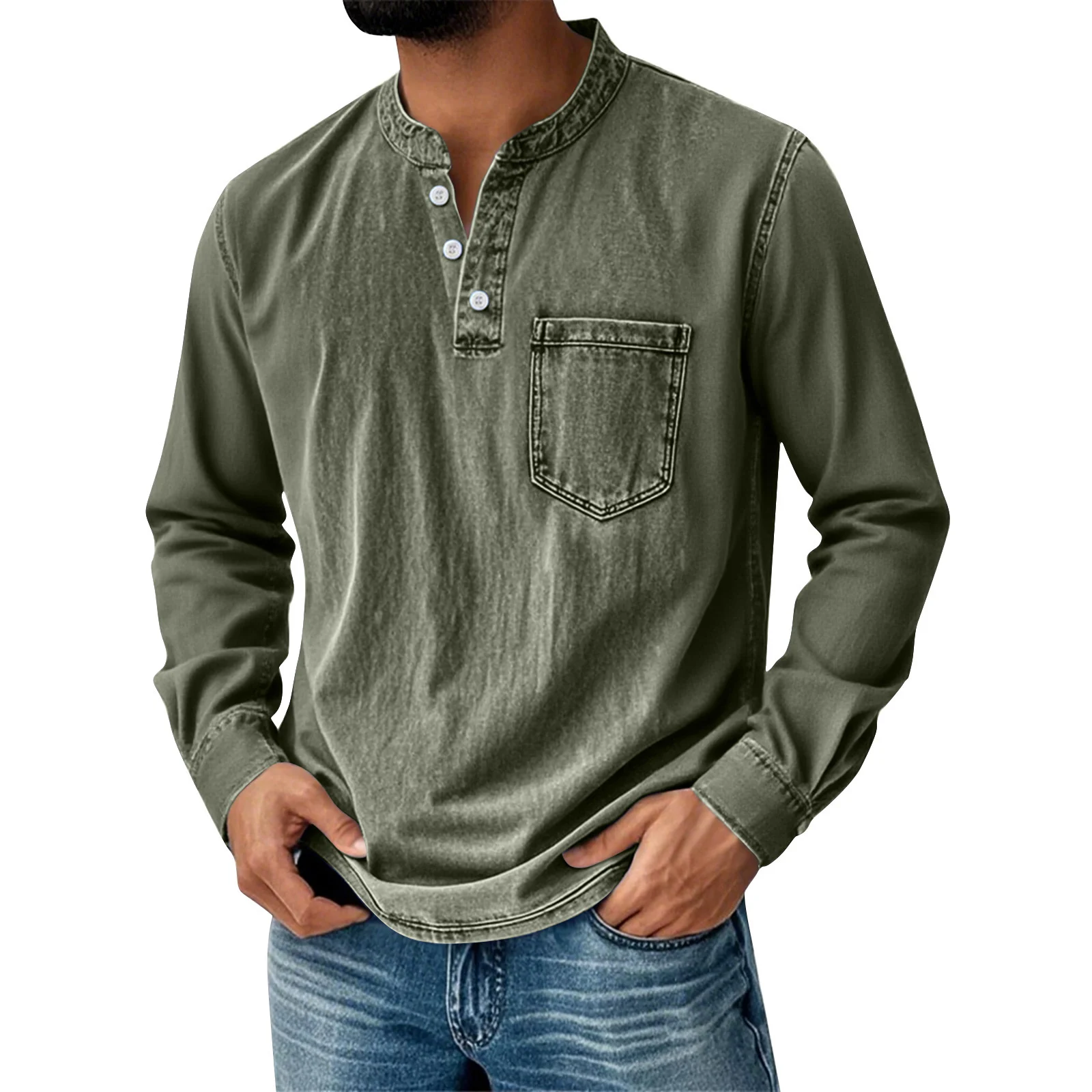 Mens Casual Front-button Top — image 2