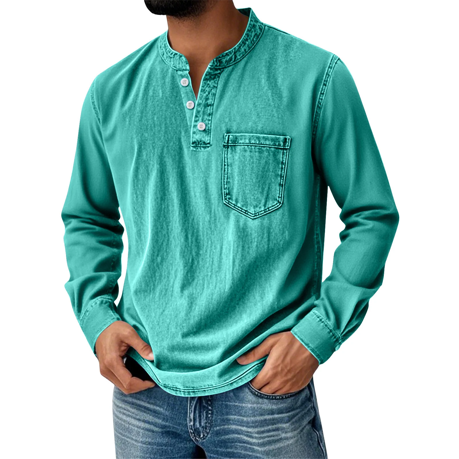 Mens Casual Front-button Top — image 3