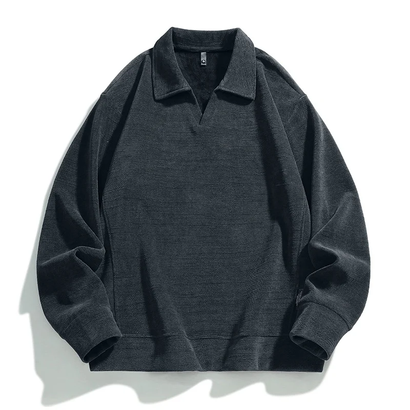 Mens Casual Long-sleeve Lapel Top For Autumn And Winter — image 1