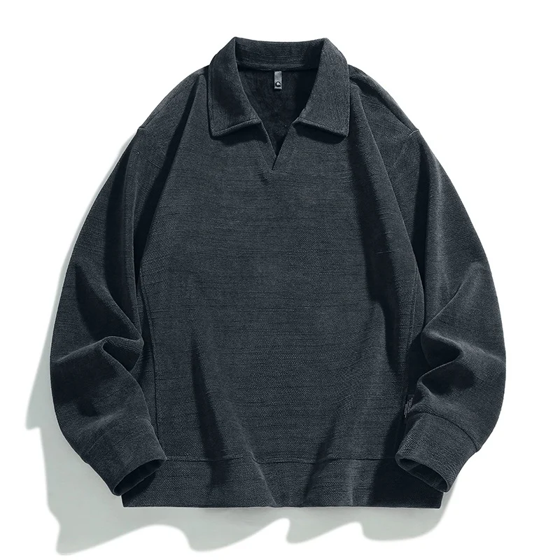Mens Casual Long-sleeve Lapel Top For Autumn And Winter — image 7