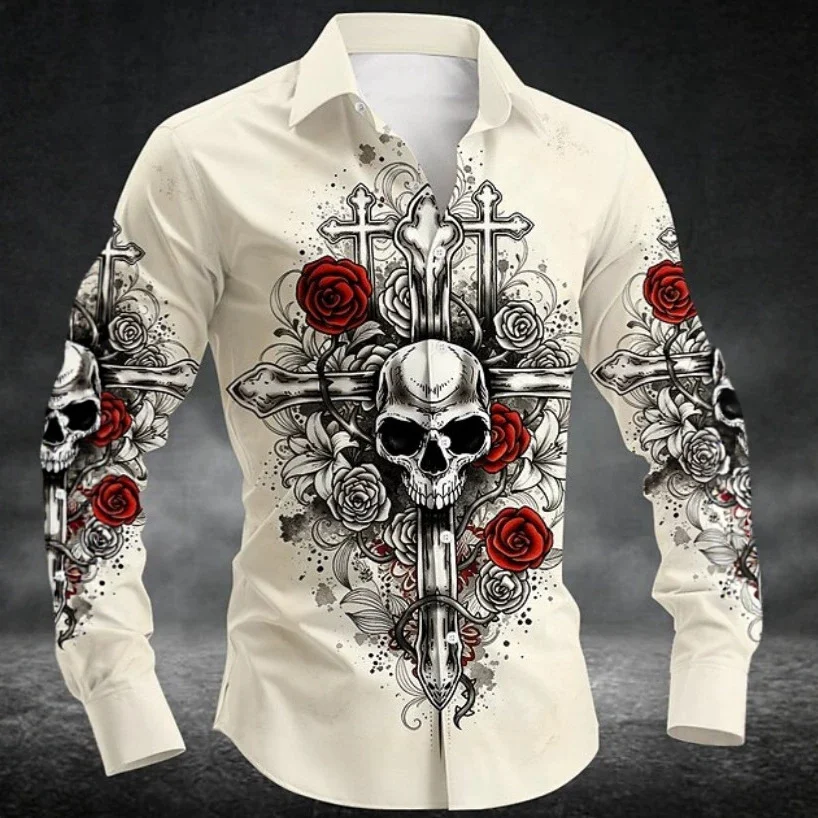 Mens Casual Long-sleeve Printed Top — image 5