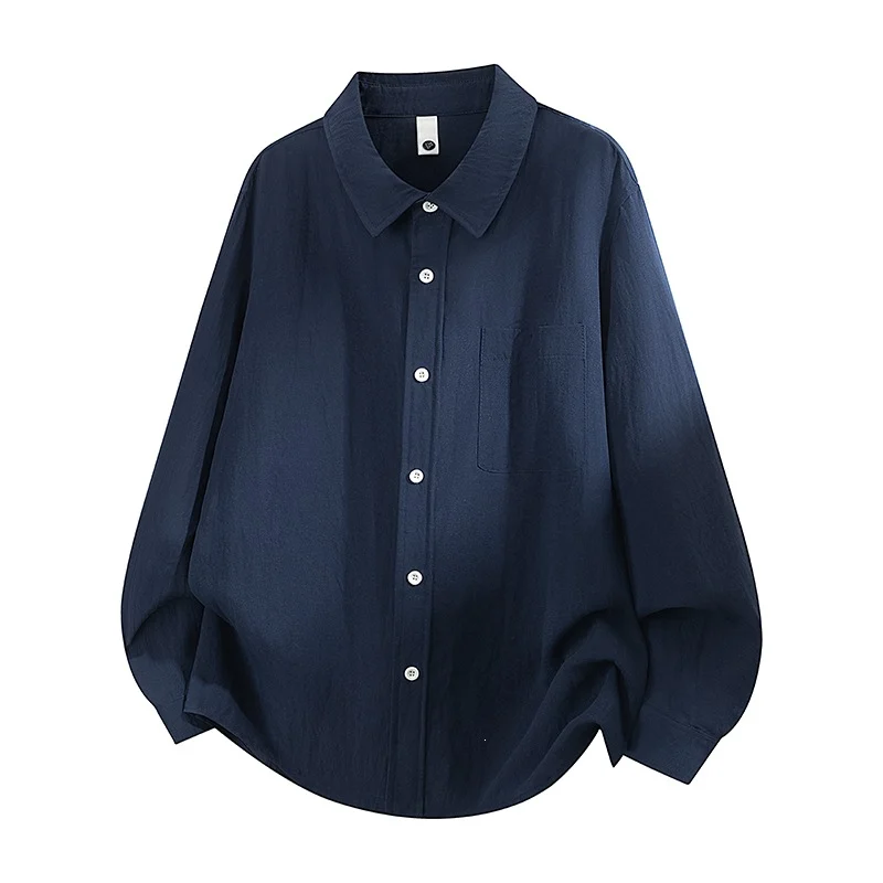 Mens Casual Loose-fit Long-sleeve Shirt — image 4