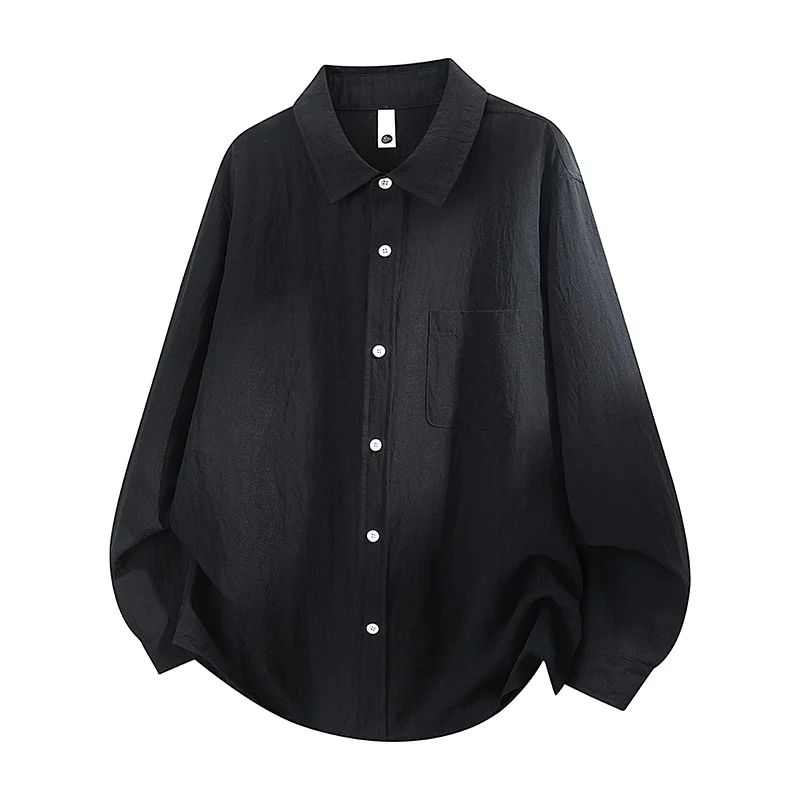 Mens Casual Loose-fit Long-sleeve Shirt — image 5