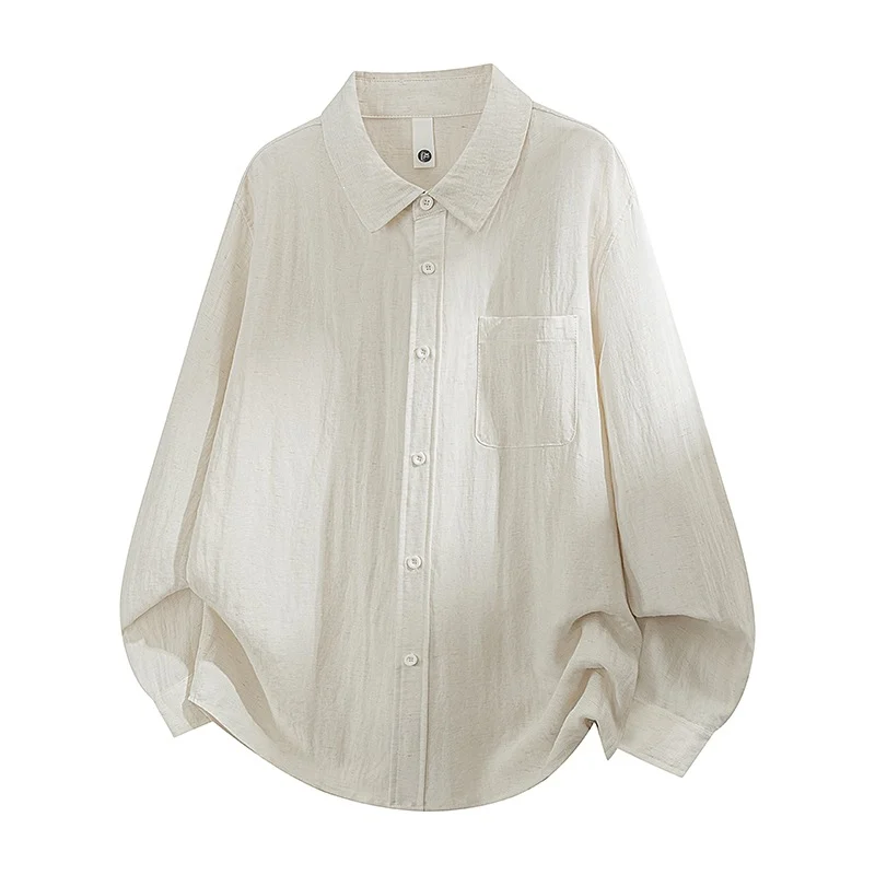 Mens Casual Loose-fit Long-sleeve Shirt — image 3