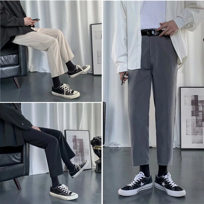Mens Casual Loose-fitting Versatile Straight-leg Pants — image 4