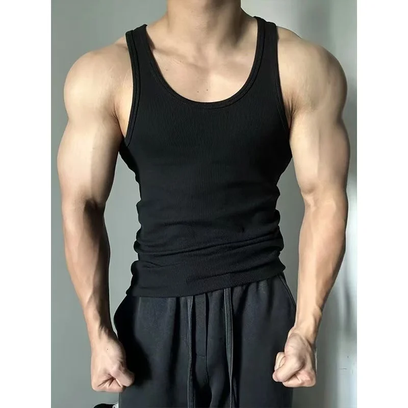 Mens Casual Ribbed Sleeveless Top — image 5