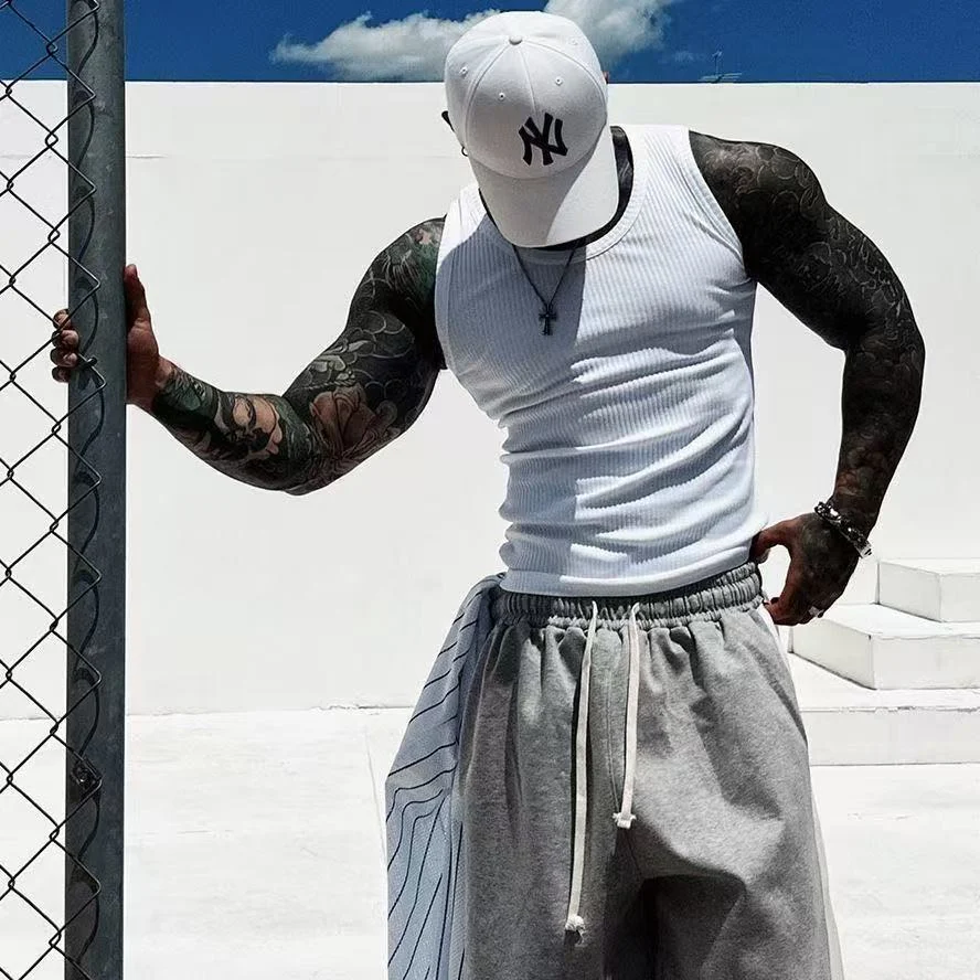 Mens Casual Ribbed Sleeveless Top — image 3
