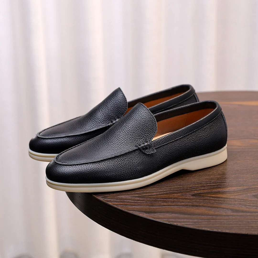 Mens Casual Shoes Made From Soft, Lychee-patterned Genuine Leather — image 1