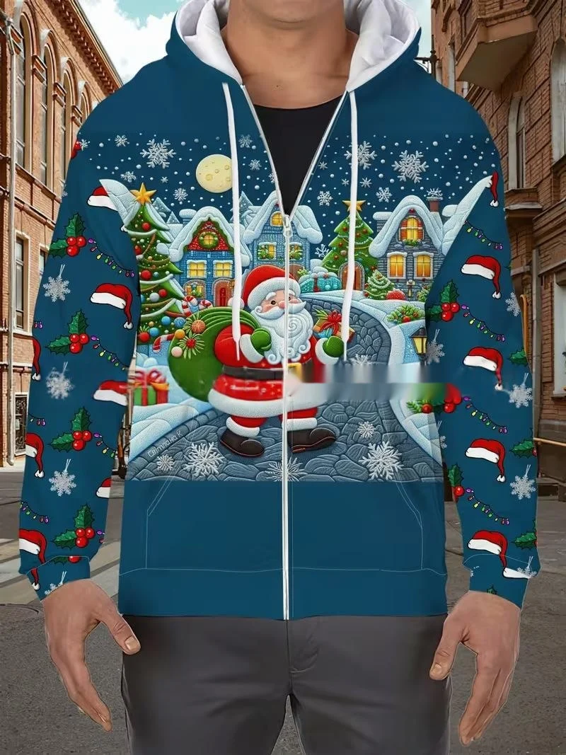Mens Christmas-themed 3d-printed Hooded Sweatshirt — image 8