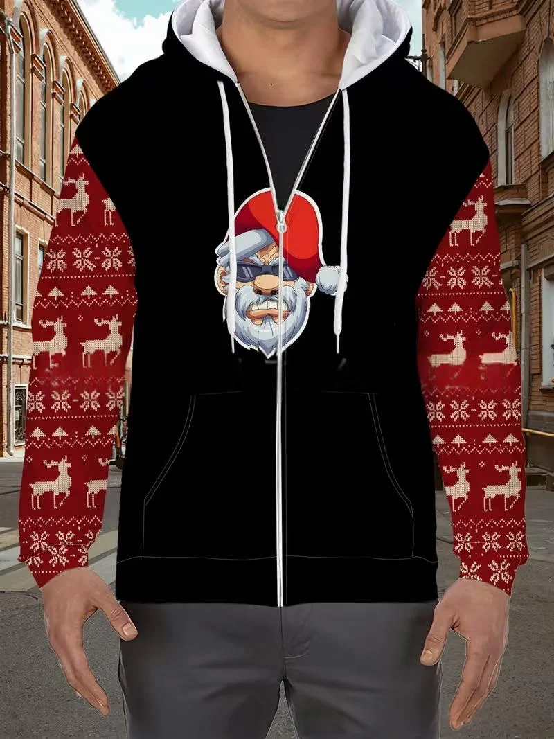 Mens Christmas-themed 3d-printed Hooded Sweatshirt — image 1