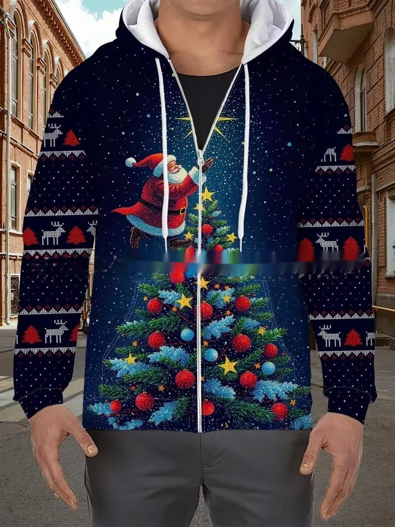 Mens Christmas-themed 3d-printed Hooded Sweatshirt — image 7