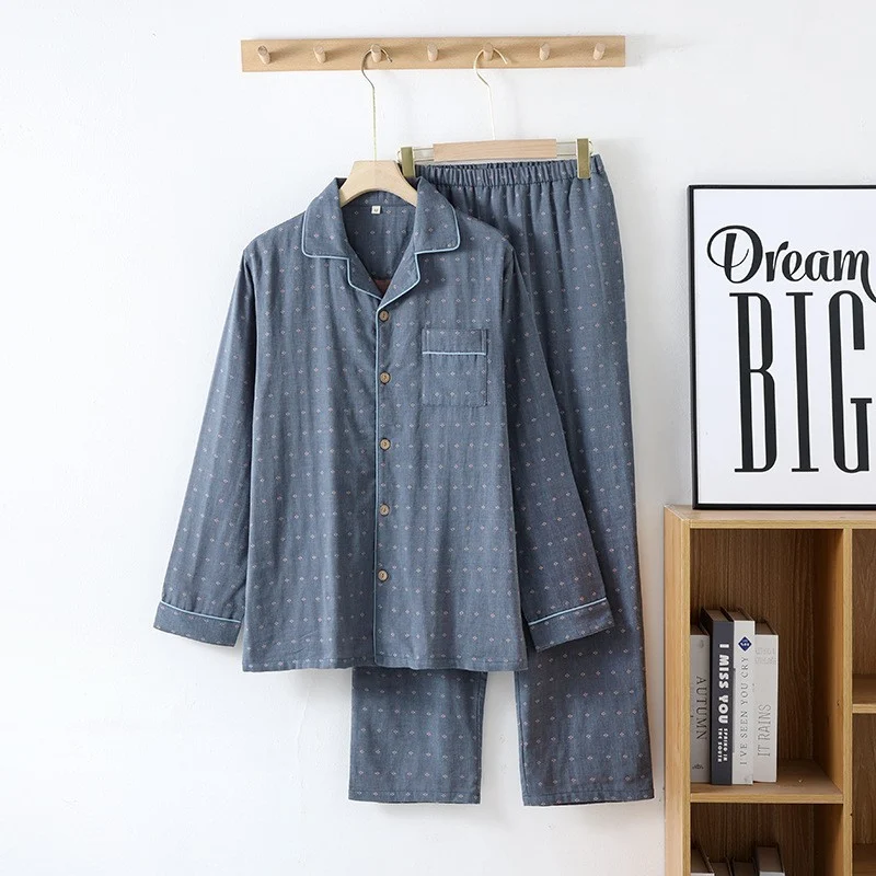 Mens Cotton Double-layer Gauze Loungewear — image 5
