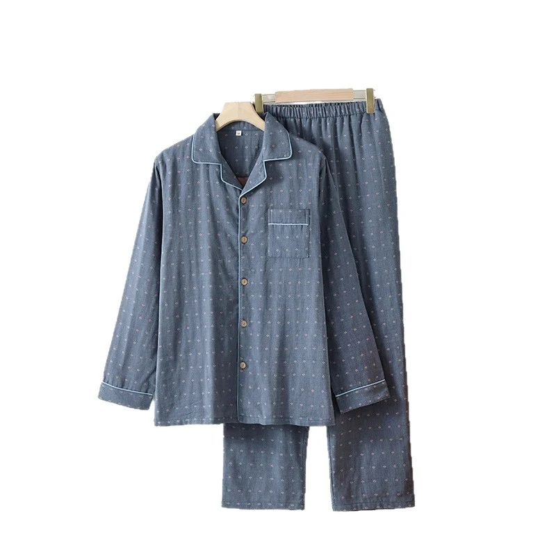 Mens Cotton Double-layer Gauze Loungewear — image 3