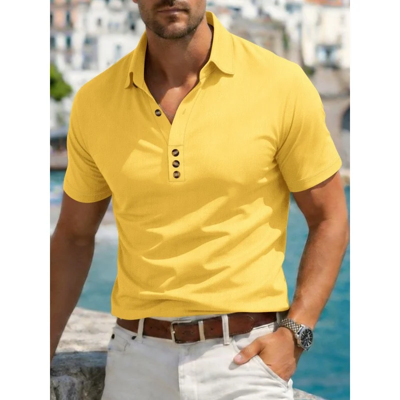 Mens Cotton-linen Lapel Casual Shirt — image 2