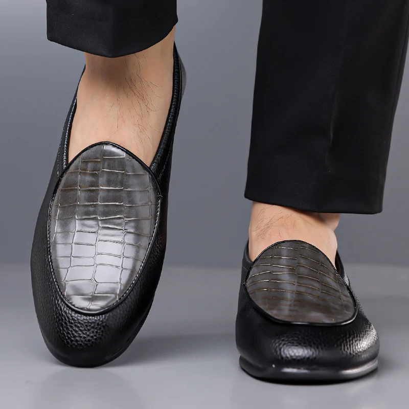 Mens Crocodile-pattern Handmade Leather Shoes — image 5