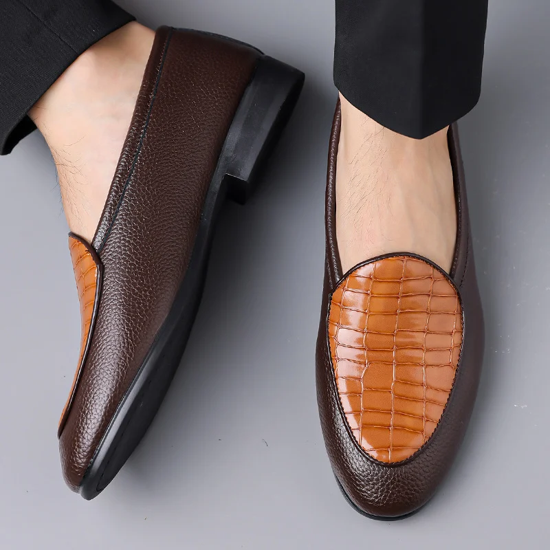 Mens Crocodile-pattern Handmade Leather Shoes — image 4