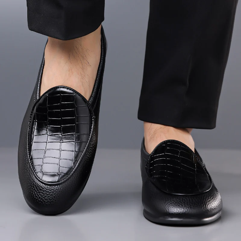 Mens Crocodile-pattern Handmade Leather Shoes — image 6