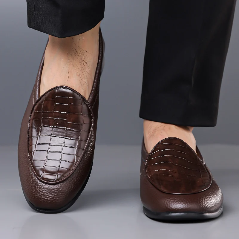 Mens Crocodile-pattern Handmade Leather Shoes — image 7