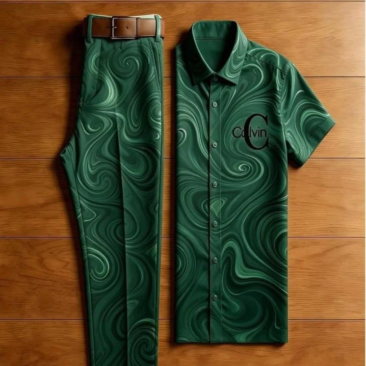 Mens Digital-print Titanium Cotton Suit — image 7