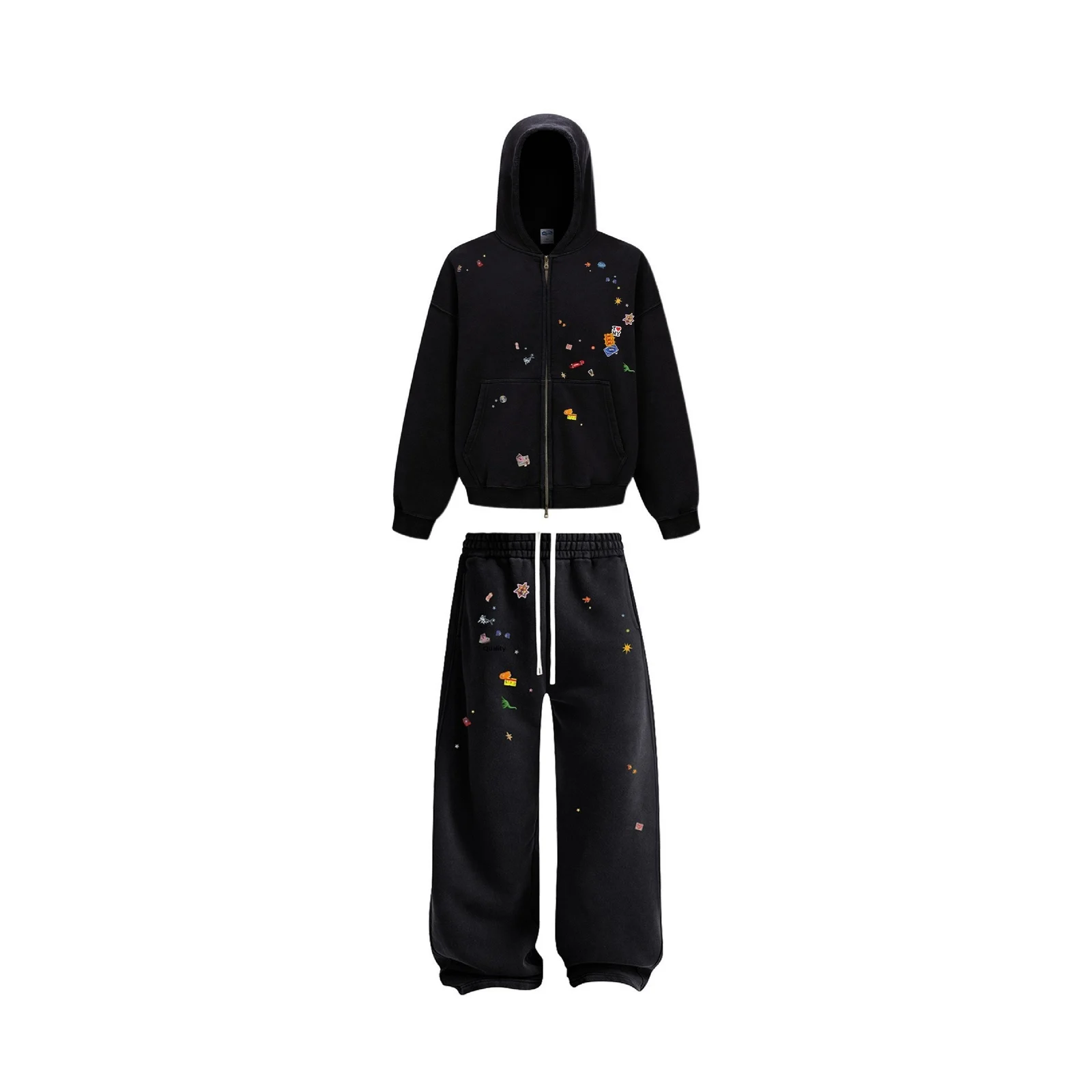 Mens Distressed Batik Retro Sweatshirt And Pants — image 2