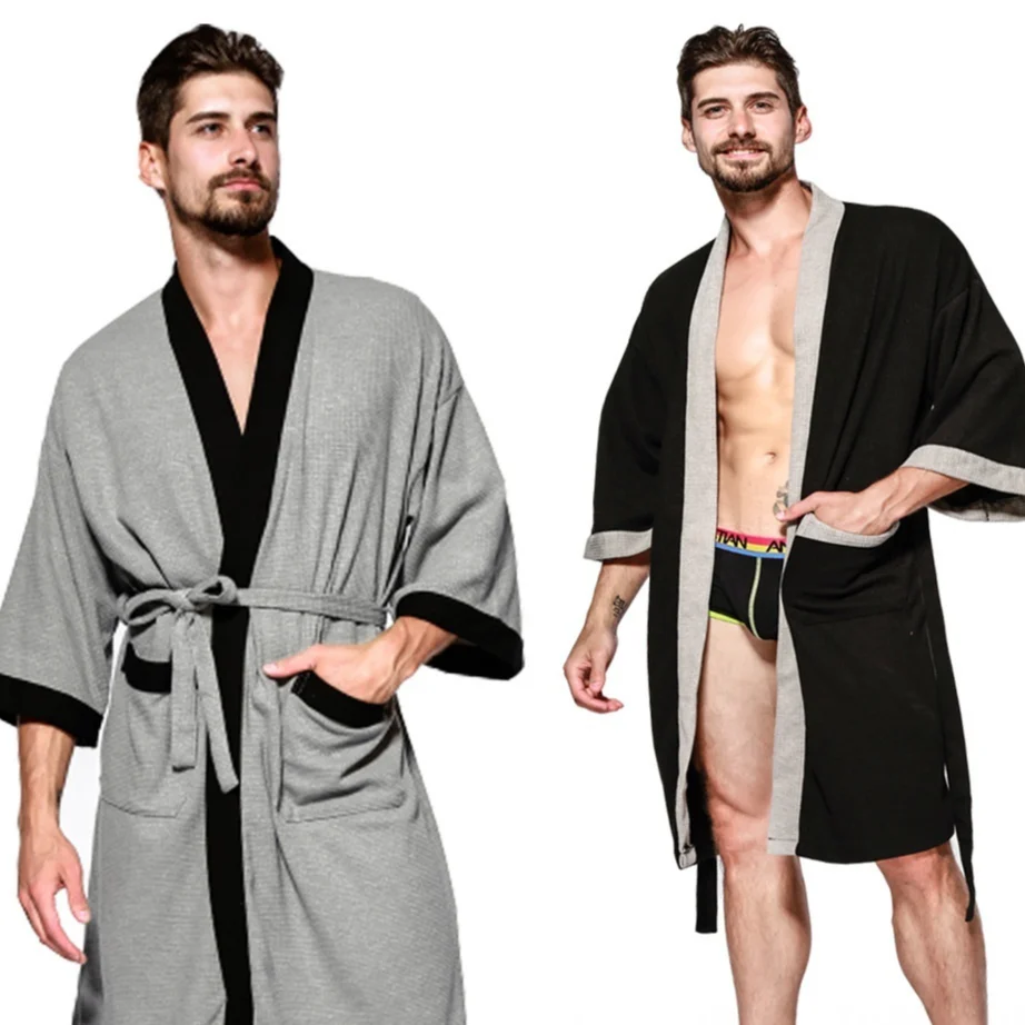Mens Fashionable Casual Waffle-weave Nightgown — image 8