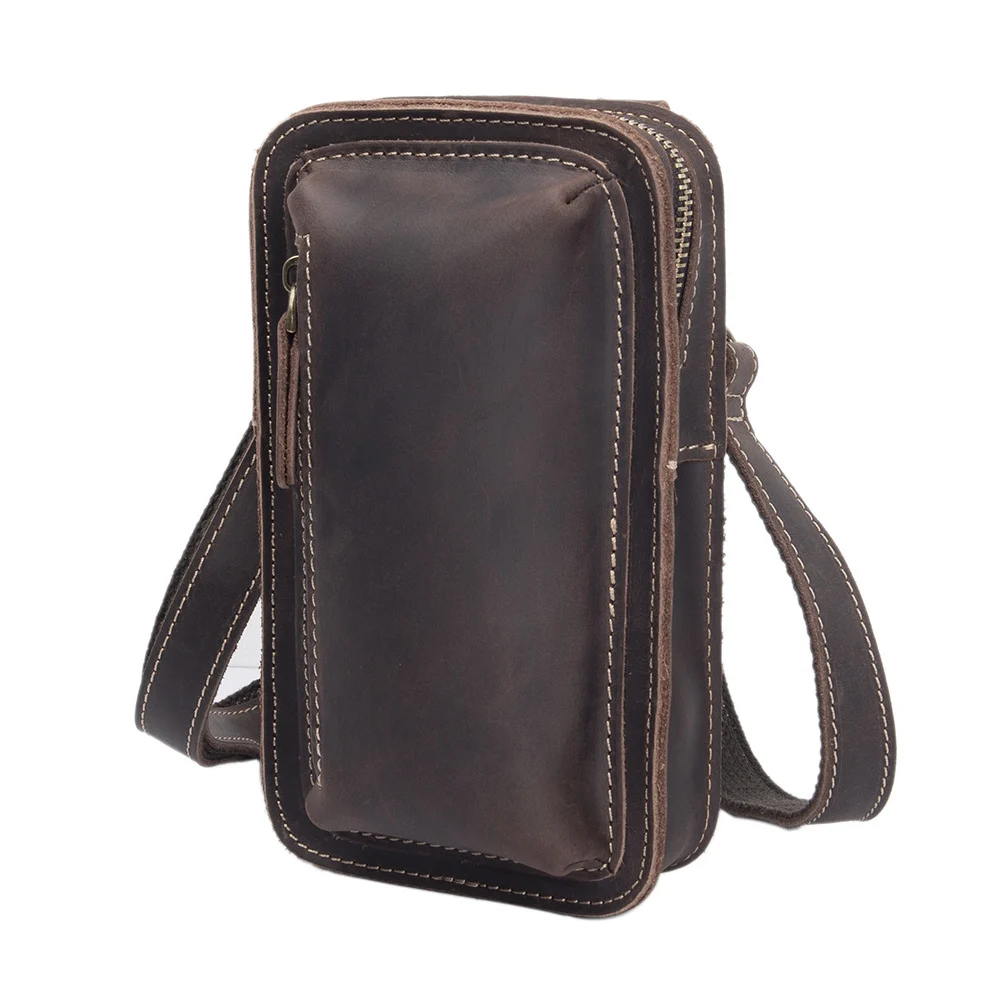 Mens First-layer Cowhide Crossbody Waist Bag — image 7