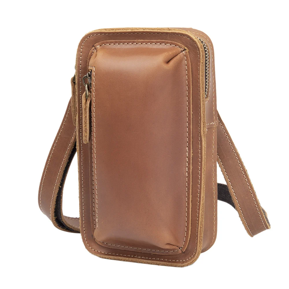 Mens First-layer Cowhide Crossbody Waist Bag — image 4