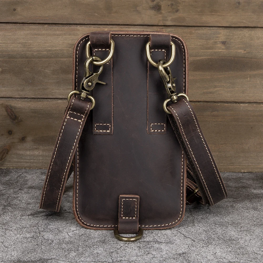 Mens First-layer Cowhide Crossbody Waist Bag — image 3