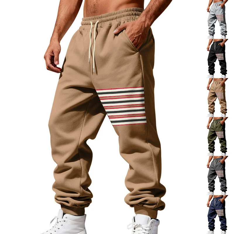 Mens Fleece-lined Loose-fit Jogger Pants — image 5