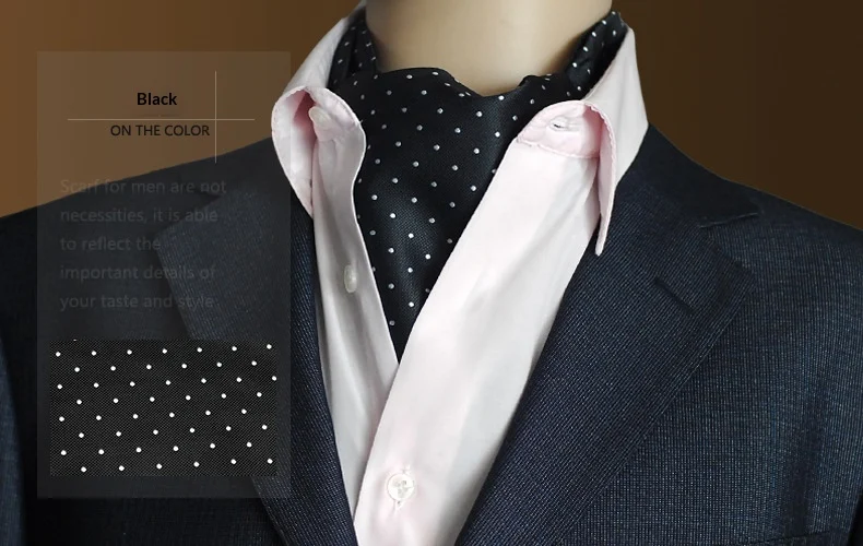 Mens Formal Jacquard Scarf With Tiny Polka Dots Neck Wrap — variant image