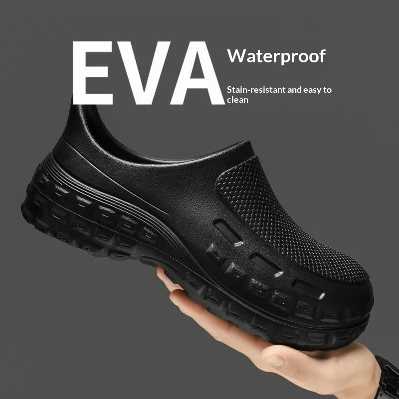 Mens Four-season Kitchen Shoes Waterproof And Non-slip Casual Ankle Boots — image 2