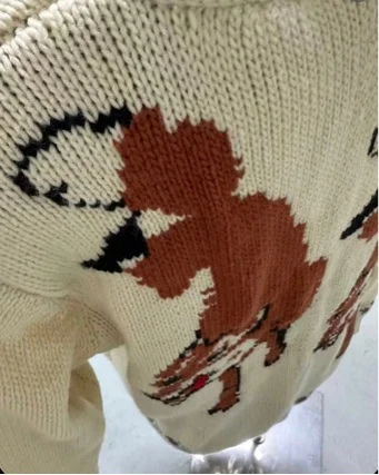 Mens Fox Jacquard Sweater Cardigan — image 2