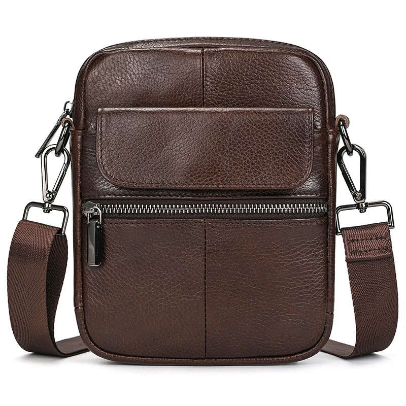 Mens Genuine Leather Cowhide Crossbody Bag — image 4