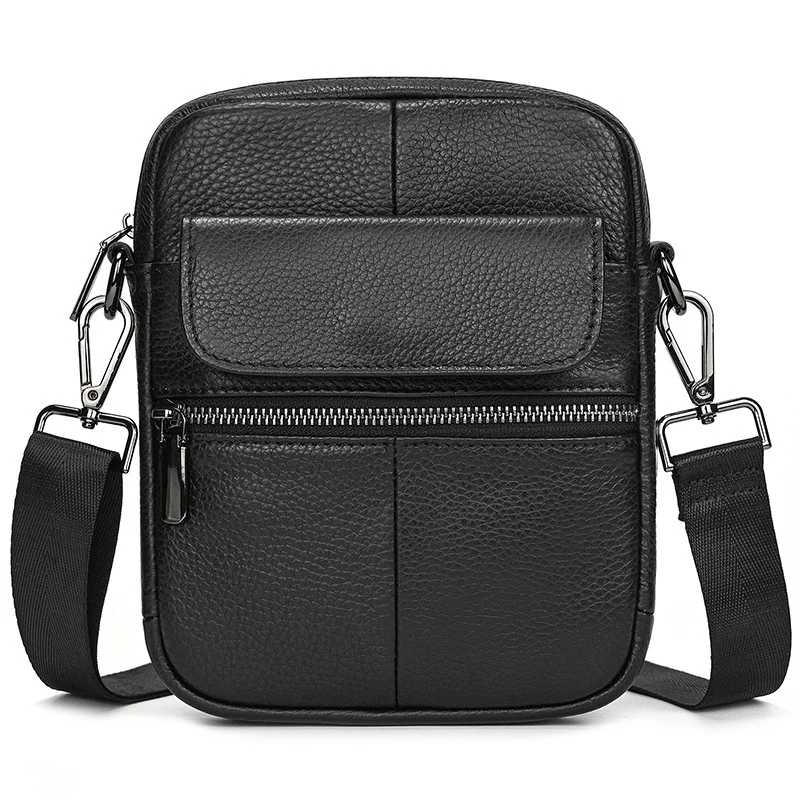 Mens Genuine Leather Cowhide Crossbody Bag — image 3