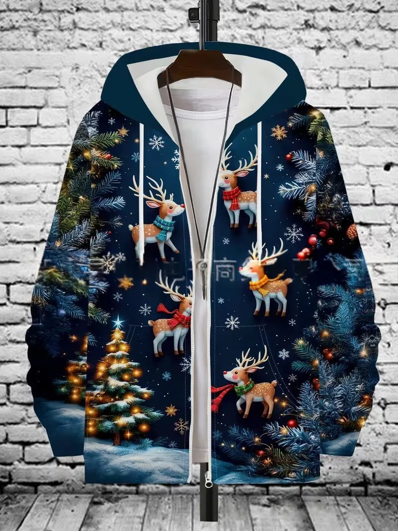 Mens Hooded Sweatshirt Jacket Casual Cardigan-style Outerwear — image 6