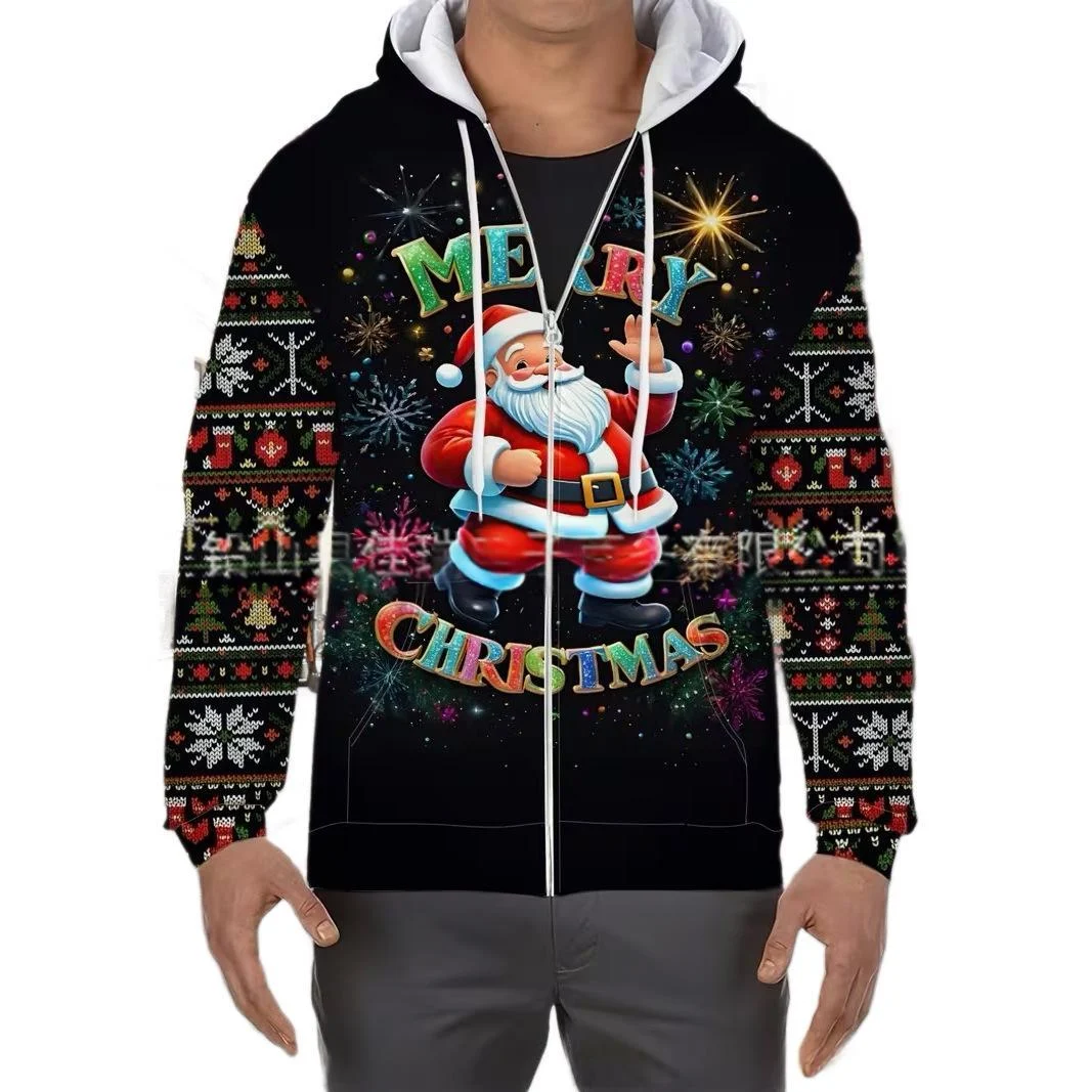 Mens Hooded Sweatshirt Jacket Casual Cardigan-style Outerwear — image 4