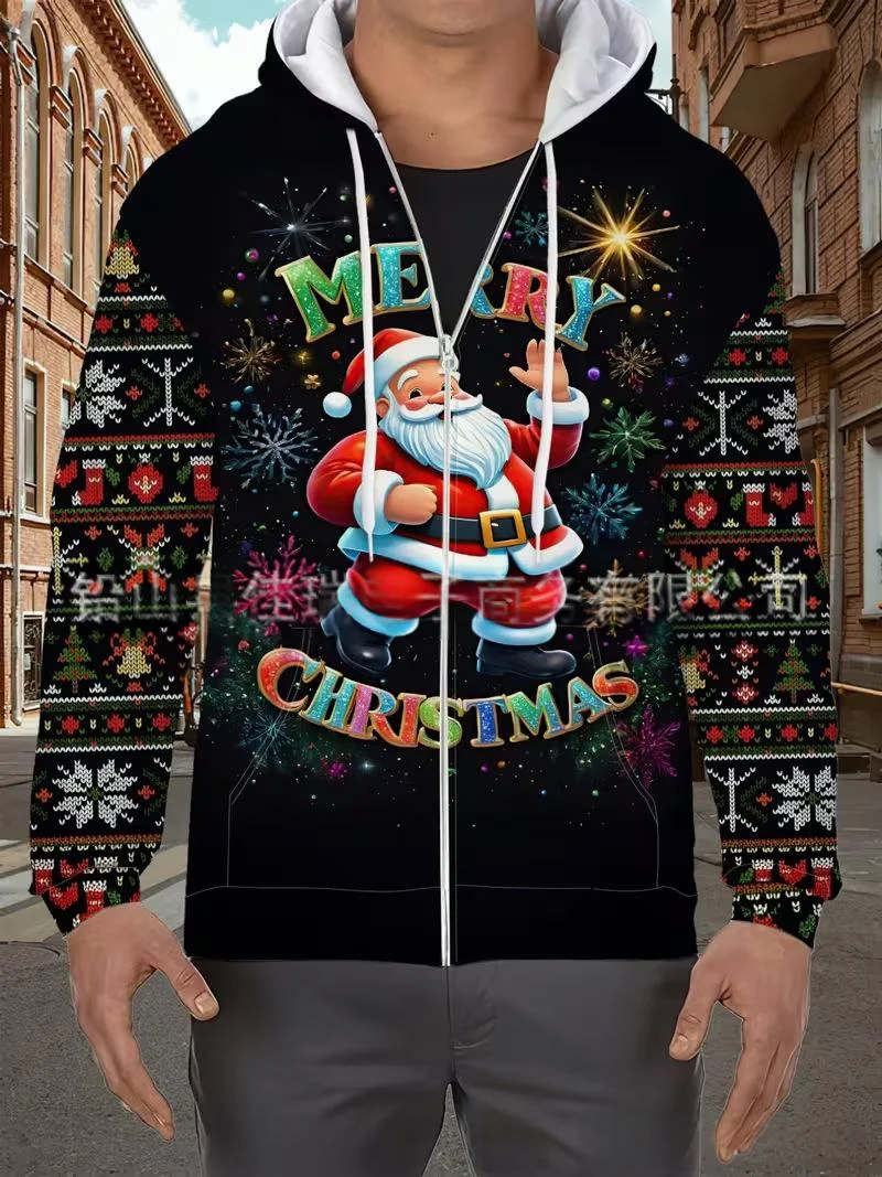 Mens Hooded Sweatshirt Jacket Casual Cardigan-style Outerwear — image 8