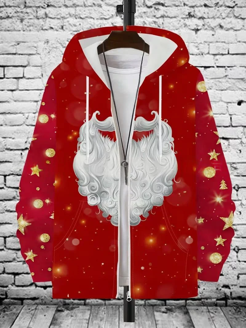 Mens Hooded Sweatshirt Jacket Casual Cardigan-style Outerwear — image 7