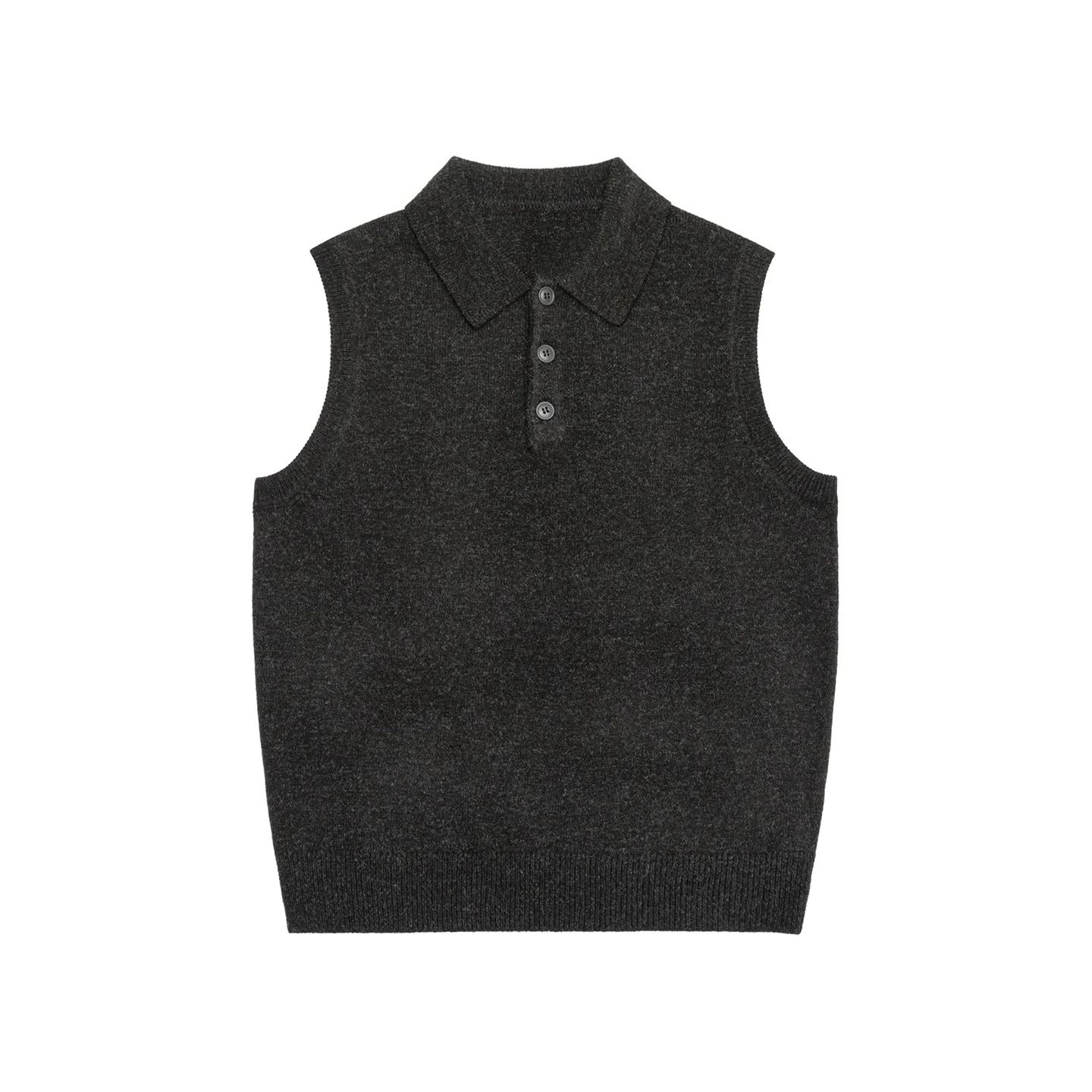 Mens Lapel-neck Sleeveless Knitted Sweater Vest Top — image 4