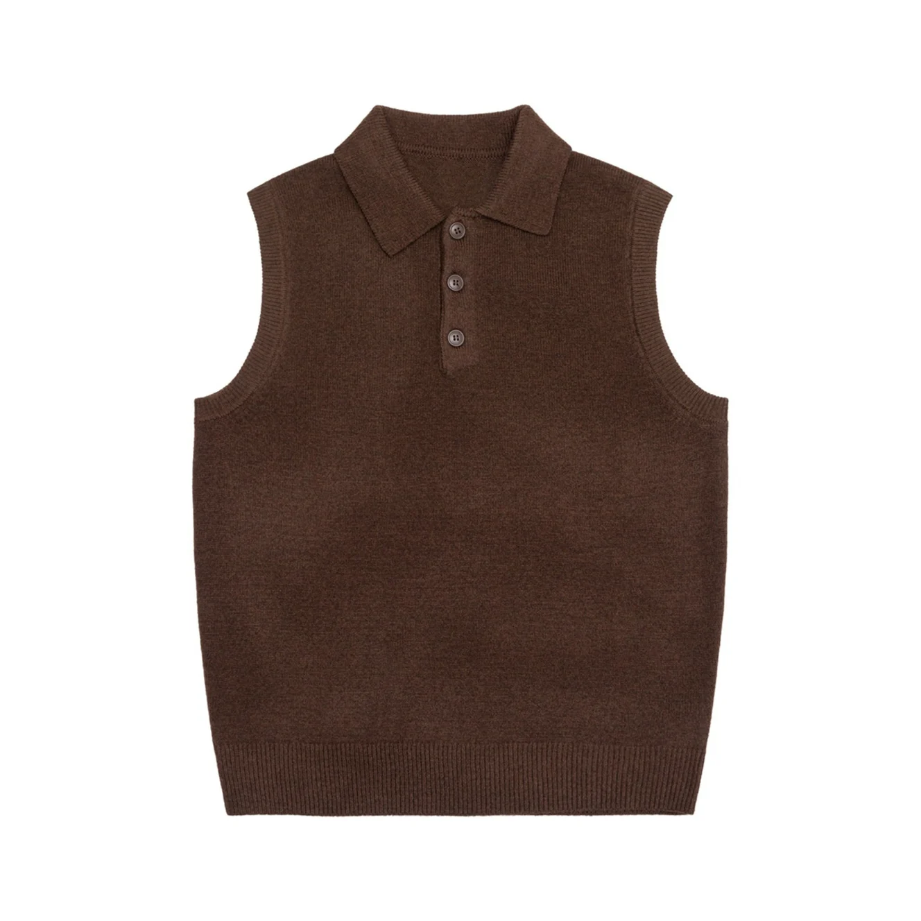 Mens Lapel-neck Sleeveless Knitted Sweater Vest Top — image 5