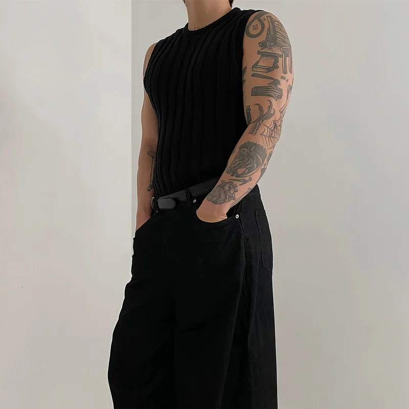 Mens Lapel Vest Business Knitwear Wool — image 3
