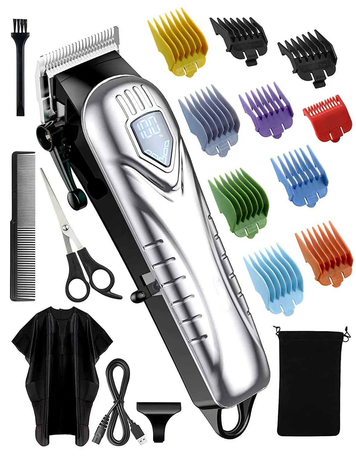Mens LCD Digital Display Electric Hair Clipper — image 5