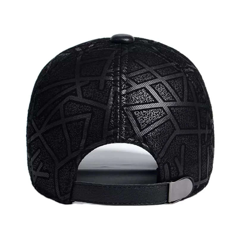 Mens Leather Hat, New Autumnwinter Arrival Sheepskin Baseball Cap For Middle-aged And… — image 3