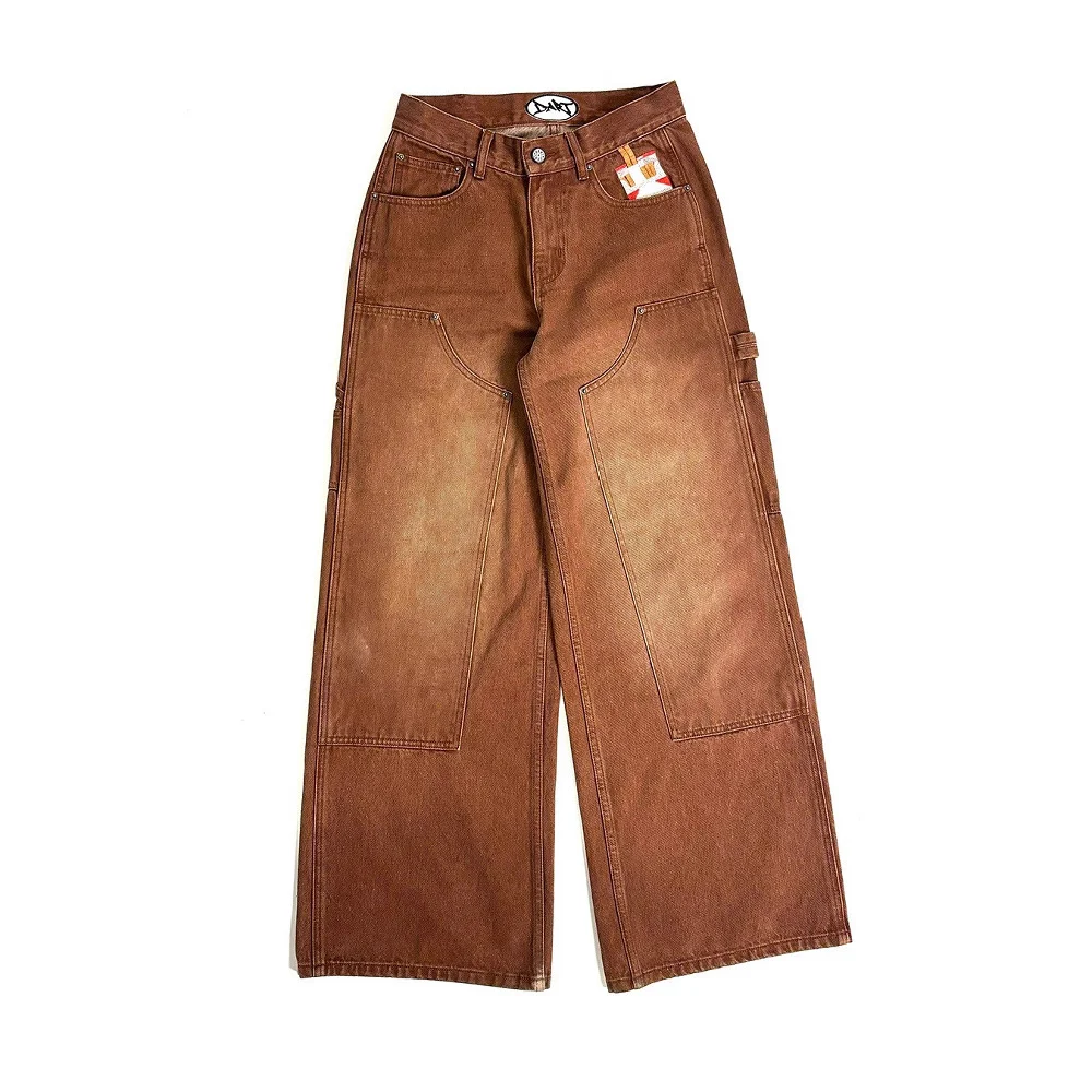 Mens Loose-fit Straight-leg Retro Punk Embroidered Jeans — image 4