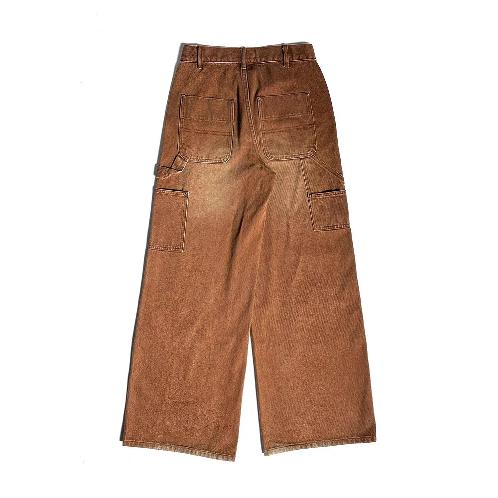 Mens Loose-fit Straight-leg Retro Punk Embroidered Jeans — image 3
