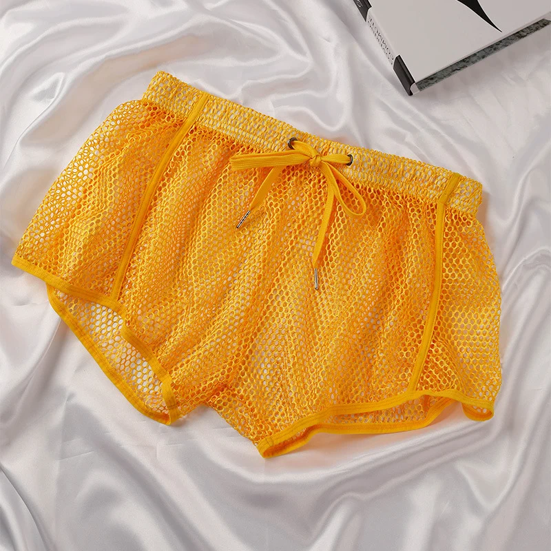 Mens Mesh Boxer-style Breathable Hollow-out Home Shorts — image 6