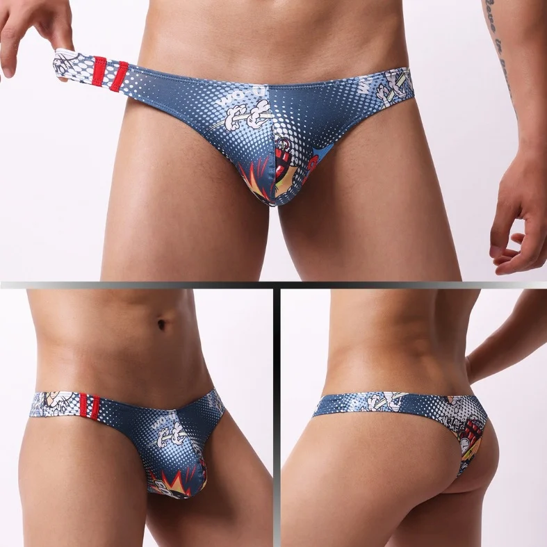 Mens Moisture-wicking Low-rise Underwear With Cartoon Print — image 5