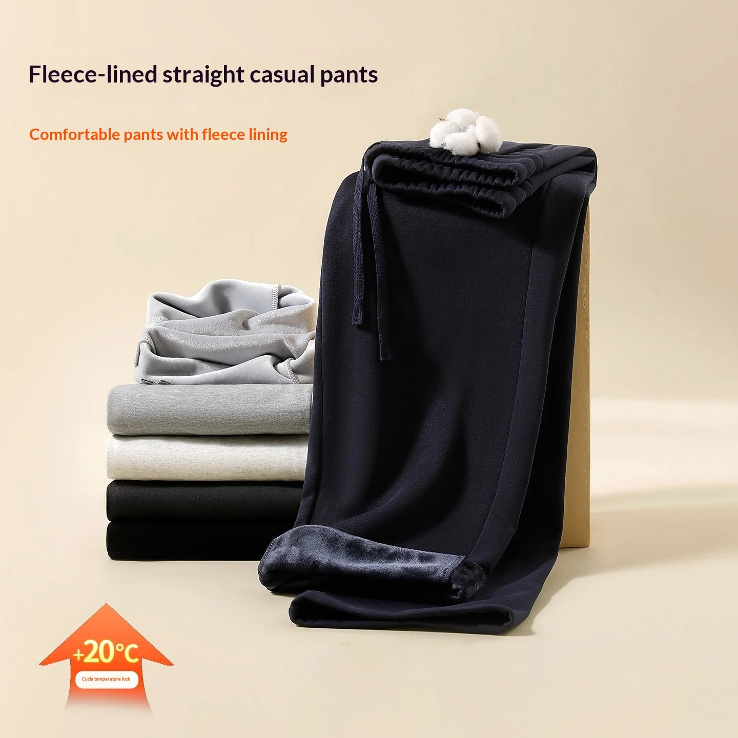 Mens New Winter Fleece-lined Warm Casual Pants — image 7