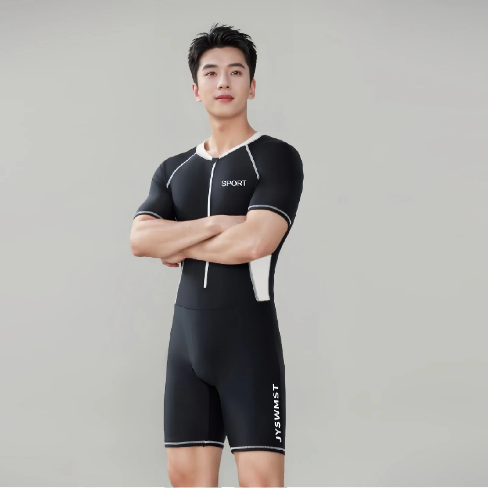 Mens One-piece Sun-protective Swimsuit New Quick-drying Diving Suit — image 1